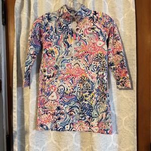 Lilly Pulitzer Skipper Popover Dress "So Sofishticated" Large 8-10 Beach